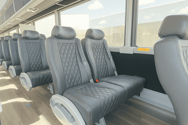 interior of Colorado Springs Shuttle Bus Rentals charter bus